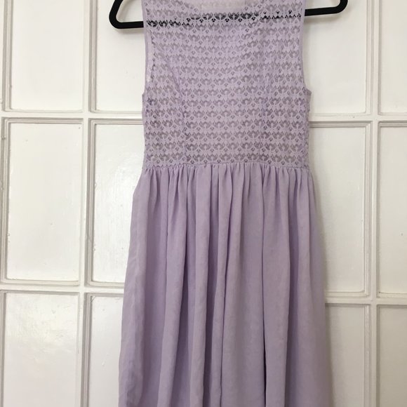 American Apparel Chiffon & Lace Lavender Dress - Picture 4 of 7